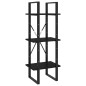 vidaXL Bücherregal 3 Fächer Schwarz 40x30x105 cm Massivholz Kiefer vidaXL Bücherregal 3 Fächer Schwarz 40x30x105 cm Massivholz Kiefer