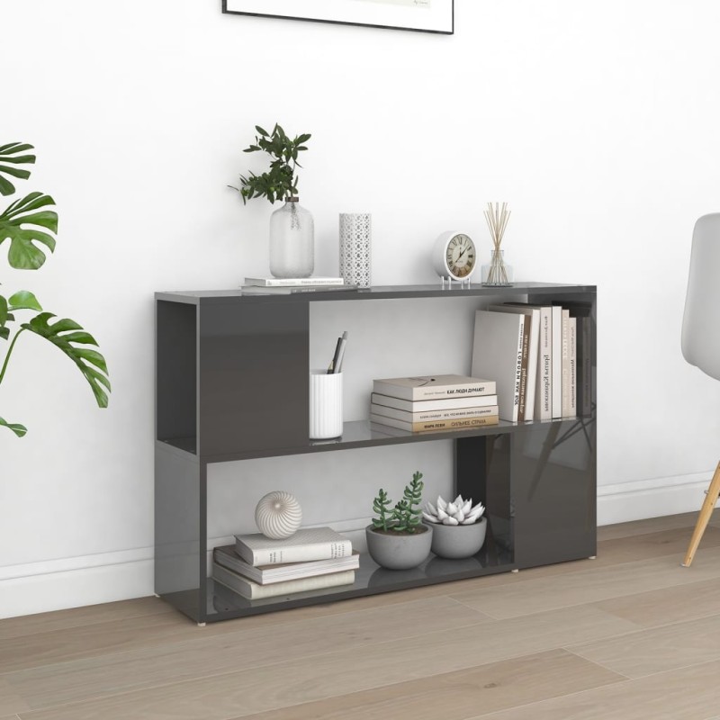 vidaXL Bücherregal Hochglanz-Grau 100x24x63 cm Holzwerkstoff vidaXL Bücherregal Hochglanz-Grau 100x24x63 cm Holzwerkstoff