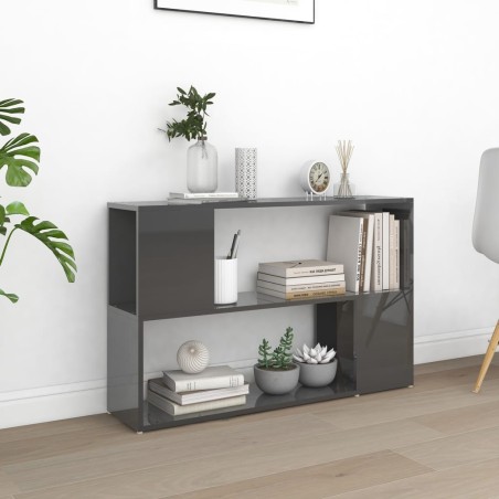 vidaXL Bücherregal Hochglanz-Grau 100x24x63 cm Holzwerkstoff
