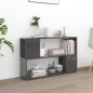 vidaXL Bücherregal Hochglanz-Grau 100x24x63 cm Holzwerkstoff vidaXL Bücherregal Hochglanz-Grau 100x24x63 cm Holzwerkstoff