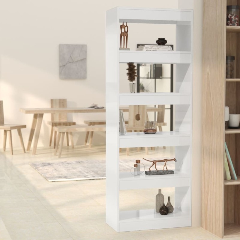 vidaXL Bücherregal/Raumteiler Hochglanz-Weiß 60x30x166cm Holzwerkstoff vidaXL Bücherregal/Raumteiler Hochglanz-Weiß 60x30x166cm Holzwerkstoff