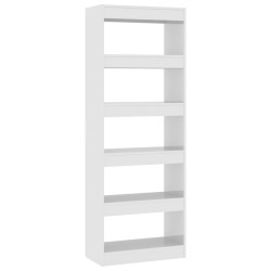 vidaXL Bücherregal/Raumteiler Hochglanz-Weiß 60x30x166cm Holzwerkstoff