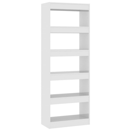vidaXL Bücherregal/Raumteiler Hochglanz-Weiß 60x30x166cm Holzwerkstoff