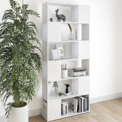 vidaXL Bücherregal Raumteiler Weiß 80x24x186 cm Holzwerkstoff
