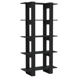 vidaXL Bücherregal/Raumteiler Schwarz 80x30x160 cm Holzwerkstoff