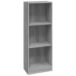 vidaXL Bücherregal 3 Fächer Grau Sonoma 40x24x109 cm Holzwerkstoff