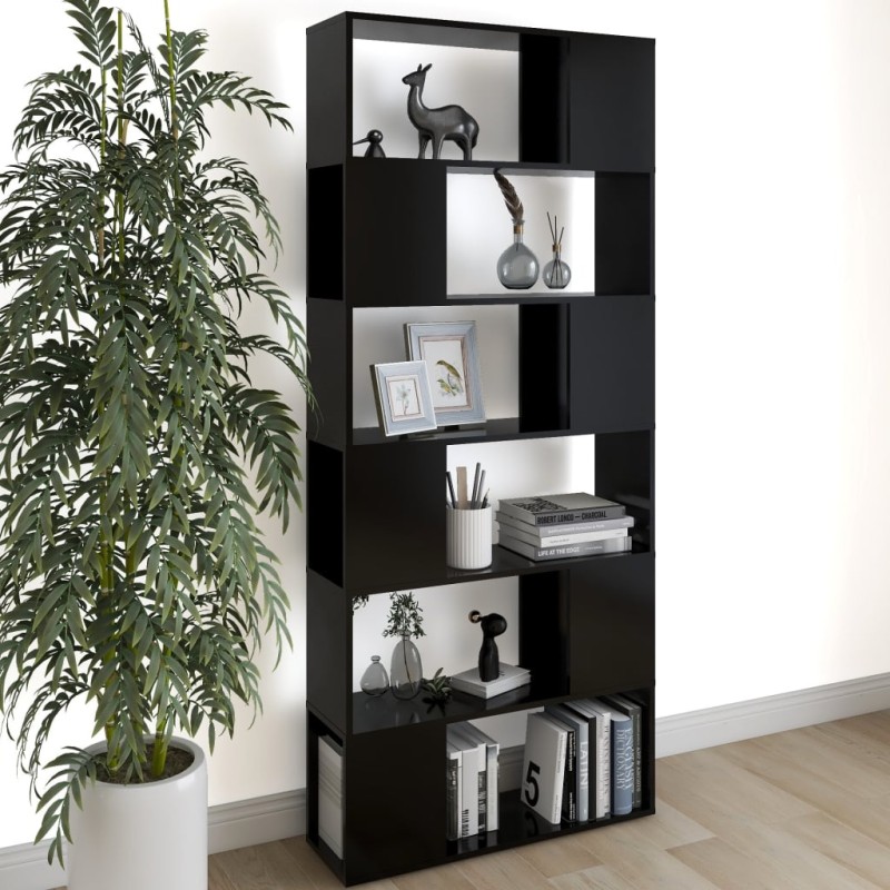 vidaXL Bücherregal Raumteiler Schwarz 80x24x186 cm Holzwerkstoff vidaXL Bücherregal Raumteiler Schwarz 80x24x186 cm Holzwerkstoff