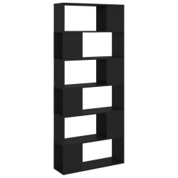 vidaXL Bücherregal Raumteiler Schwarz 80x24x186 cm Holzwerkstoff