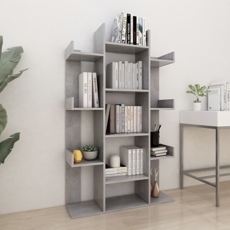 vidaXL Bücherregal Betongrau 86x25,5x140 cm Holzwerkstoff vidaXL Bücherregal Betongrau 86x25,5x140 cm Holzwerkstoff