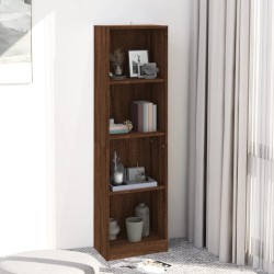 vidaXL Bücherregal 4 Fächer Braun Eichen-Optik 40x24x143 cm
