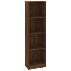 vidaXL Bücherregal 4 Fächer Braun Eichen-Optik 40x24x143 cm