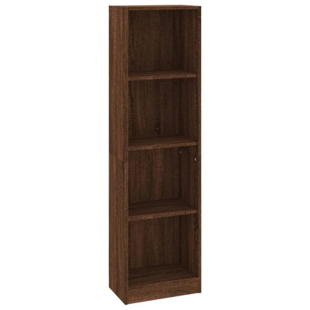 vidaXL Bücherregal 4 Fächer Braun Eichen-Optik 40x24x143 cm