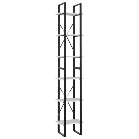 vidaXL Bücherregal 6 Fächer Weiß 40x30x210 cm Holzwerkstoff