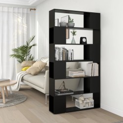 vidaXL Bücherregal Raumteiler Schwarz 100x24x188 cm