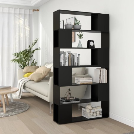 vidaXL Bücherregal Raumteiler Schwarz 100x24x188 cm