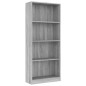 vidaXL Bücherregal 4 Fächer Grau Sonoma 60x24x142 cm Holzwerkstoff vidaXL Bücherregal 4 Fächer Grau Sonoma 60x24x142 cm Holzwerkstoff