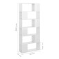 vidaXL Bücherregal Raumteiler Hochglanz-Weiß 80x24x186cm Holzwerkstoff vidaXL Bücherregal Raumteiler Hochglanz-Weiß 80x24x186cm Holzwerkstoff