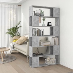 vidaXL Bücherregal Raumteiler Betongrau 100x24x188 cm