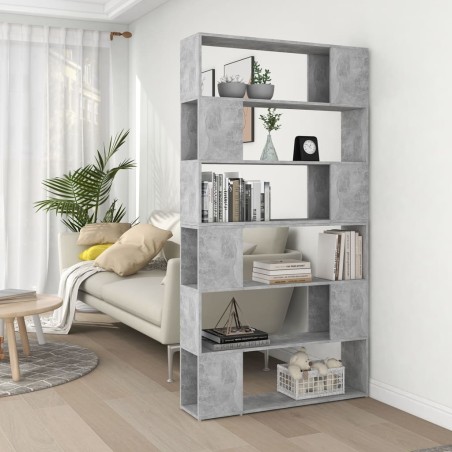 vidaXL Bücherregal Raumteiler Betongrau 100x24x188 cm