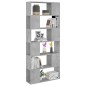 vidaXL Bücherregal Raumteiler Betongrau 80x24x186 cm Holzwerkstoff vidaXL Bücherregal Raumteiler Betongrau 80x24x186 cm Holzwerkstoff