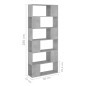 vidaXL Bücherregal Raumteiler Betongrau 80x24x186 cm Holzwerkstoff vidaXL Bücherregal Raumteiler Betongrau 80x24x186 cm Holzwerkstoff