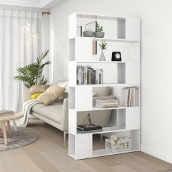 vidaXL Bücherregal Raumteiler Hochglanz-Weiß 100x24x188 cm