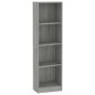 vidaXL Bücherregal 4 Fächer Grau Sonoma 40x24x143 cm Holzwerkstoff vidaXL Bücherregal 4 Fächer Grau Sonoma 40x24x143 cm Holzwerkstoff