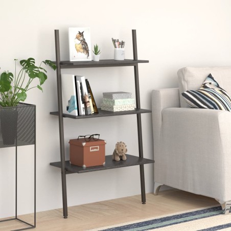 vidaXL Anlehnregal mit 3 Ablagen Schwarz 64x34x116 cm
