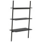 vidaXL Anlehnregal mit 3 Ablagen Schwarz 64x34x116 cm vidaXL Anlehnregal mit 3 Ablagen Schwarz 64x34x116 cm