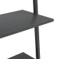 vidaXL Anlehnregal mit 3 Ablagen Schwarz 64x34x116 cm vidaXL Anlehnregal mit 3 Ablagen Schwarz 64x34x116 cm