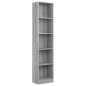 vidaXL Bücherregal 5 Fächer Grau Sonoma 40x24x175 cm Holzwerkstoff vidaXL Bücherregal 5 Fächer Grau Sonoma 40x24x175 cm Holzwerkstoff