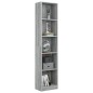 vidaXL Bücherregal 5 Fächer Grau Sonoma 40x24x175 cm Holzwerkstoff vidaXL Bücherregal 5 Fächer Grau Sonoma 40x24x175 cm Holzwerkstoff