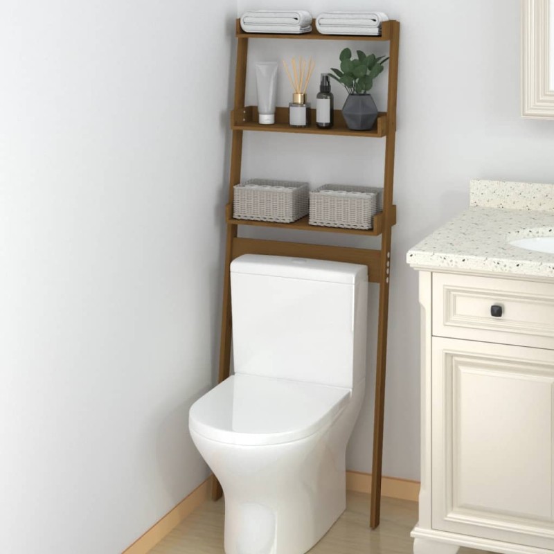 vidaXL Toilettenregal Honigbraun 63,5x32x179 cm Massivholz Kiefer vidaXL Toilettenregal Honigbraun 63,5x32x179 cm Massivholz Kiefer