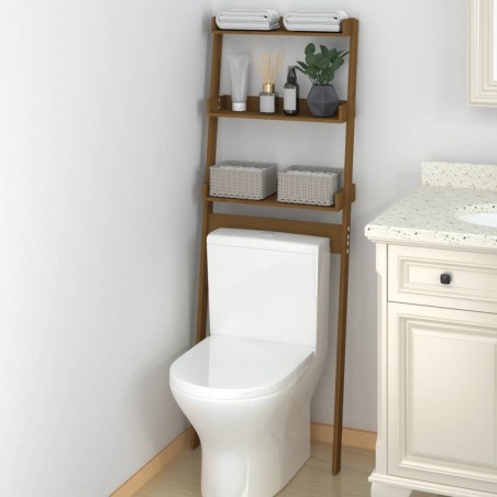 vidaXL Toilettenregal Honigbraun 63,5x32x179 cm Massivholz Kiefer