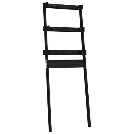 vidaXL Toilettenregal Schwarz 63,5x32x179 cm Massivholz Kiefer