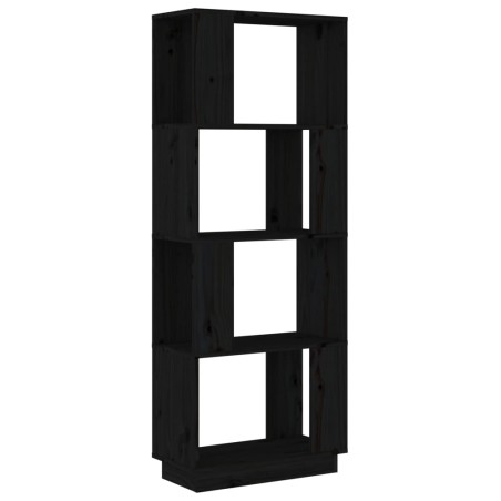 vidaXL Bücherregal/Raumteiler Schwarz 51x25x132 cm Massivholz Kiefer