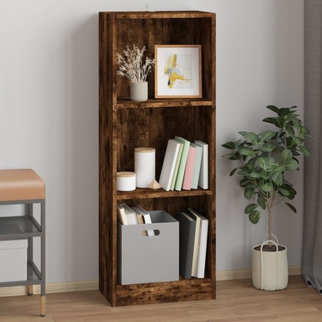 vidaXL Bücherregal 3 Fächer Räuchereiche 40x24x109 cm Holzwerkstoff
