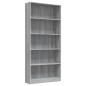 vidaXL Bücherregal 5 Fächer Grau Sonoma-Eiche 80x24x175 Holzwerkstoff vidaXL Bücherregal 5 Fächer Grau Sonoma-Eiche 80x24x175 Holzwerkstoff