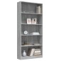 vidaXL Bücherregal 5 Fächer Grau Sonoma-Eiche 80x24x175 Holzwerkstoff vidaXL Bücherregal 5 Fächer Grau Sonoma-Eiche 80x24x175 Holzwerkstoff