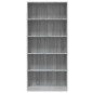 vidaXL Bücherregal 5 Fächer Grau Sonoma-Eiche 80x24x175 Holzwerkstoff vidaXL Bücherregal 5 Fächer Grau Sonoma-Eiche 80x24x175 Holzwerkstoff