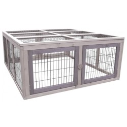 FLAMINGO Kaninchenstall Arena Cottage 107x116x47 cm Grau