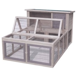FLAMINGO Kaninchenstall Arena Cottage 107x116x47 cm Grau