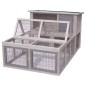 FLAMINGO Kaninchenstall Arena Cottage 107x116x47 cm Grau FLAMINGO Kaninchenstall Arena Cottage 107x116x47 cm Grau