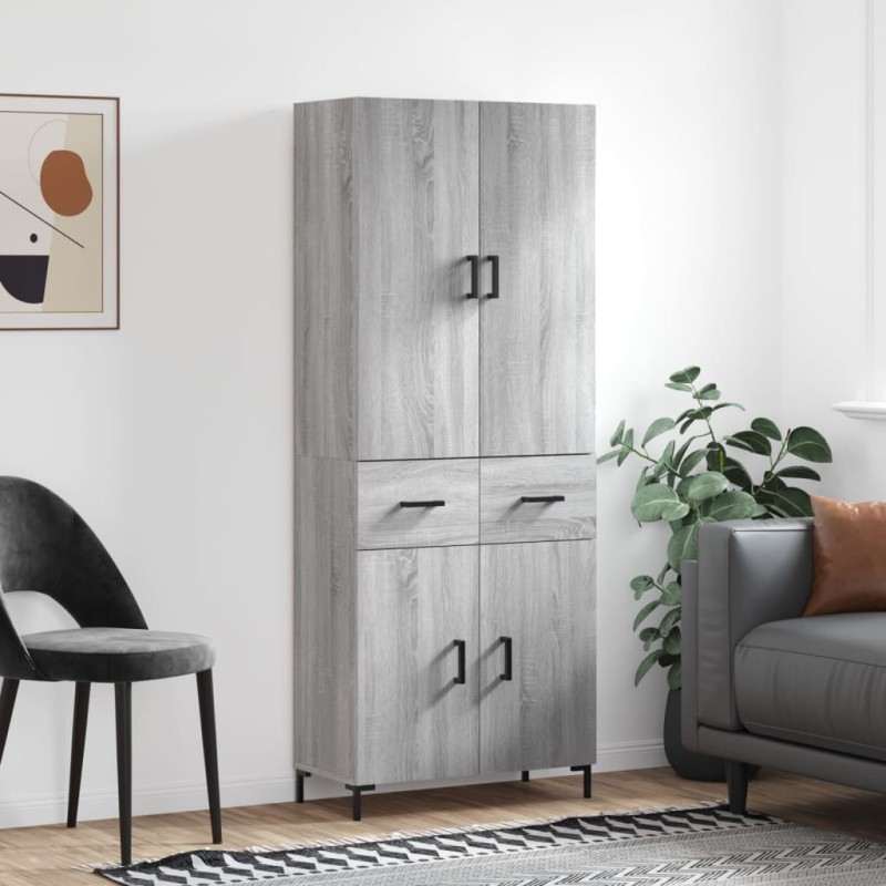 Highboard Grau Sonoma 69,5x34x180 cm Holzwerkstoff Highboard Grau Sonoma 69,5x34x180 cm Holzwerkstoff