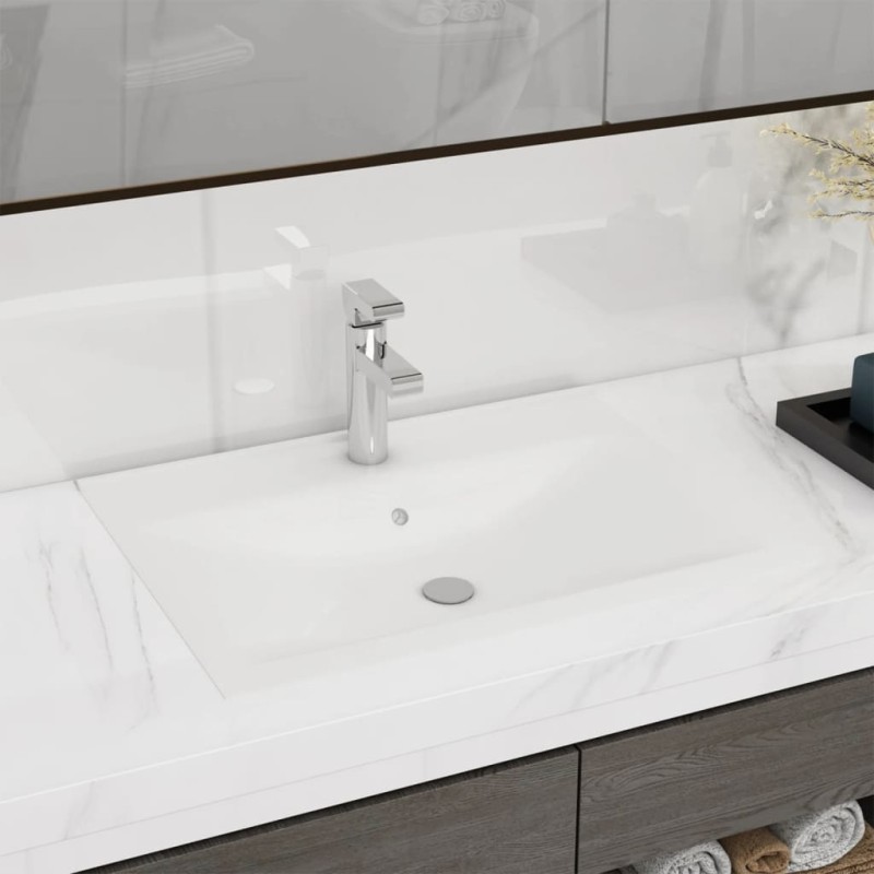 vidaXL Luxus-Waschbecken mit Hahnloch Matt-Weiß 60x46 cm Keramik vidaXL Luxus-Waschbecken mit Hahnloch Matt-Weiß 60x46 cm Keramik