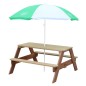 AXI Kinder Picknicktisch Nick mit Regenschirm Braun und Grau AXI Kinder Picknicktisch Nick mit Regenschirm Braun und Grau