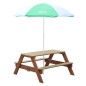 AXI Kinder Picknicktisch Nick mit Regenschirm Braun und Grau AXI Kinder Picknicktisch Nick mit Regenschirm Braun und Grau