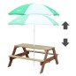 AXI Kinder Picknicktisch Nick mit Regenschirm Braun und Grau AXI Kinder Picknicktisch Nick mit Regenschirm Braun und Grau