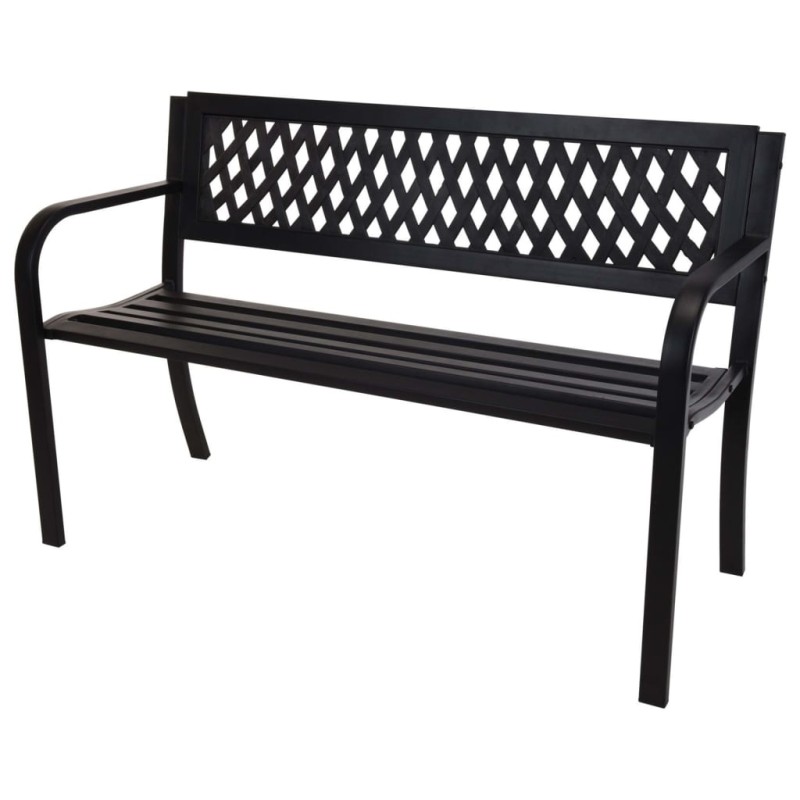 ProGarden Gartenbank Stahl 119x50x75 cm Schwarz ProGarden Gartenbank Stahl 119x50x75 cm Schwarz