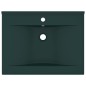 vidaXL Luxus-Waschbecken mit Hahnloch Matt-Dunkelgrün 60x46 cm Keramik vidaXL Luxus-Waschbecken mit Hahnloch Matt-Dunkelgrün 60x46 cm Keramik